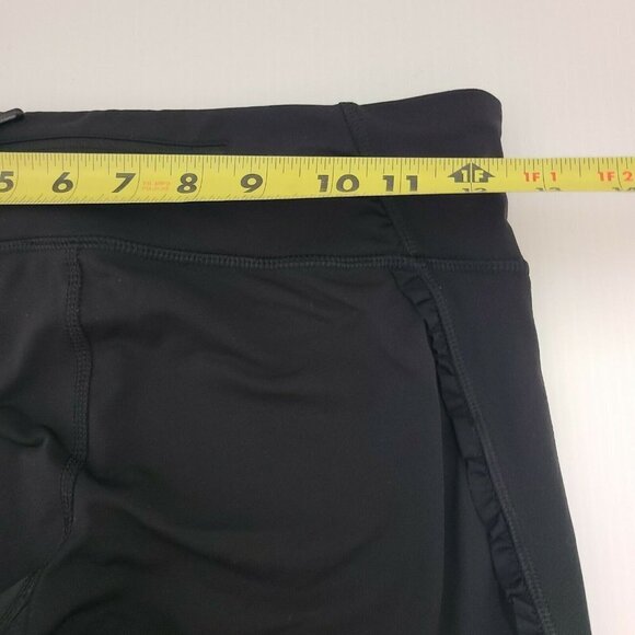 Lululemon 6 Run For Your Life Black Ruched Ruffle Side Back Pocket Crop Leggings - Picture 6 of 11
